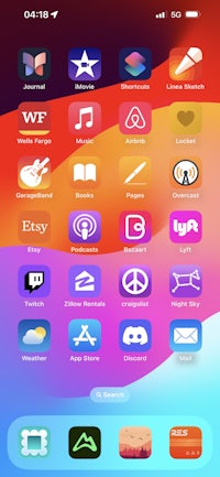 a screenshot of a colorful ios app with many different icons