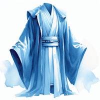 a drawing of a blue star wars robe