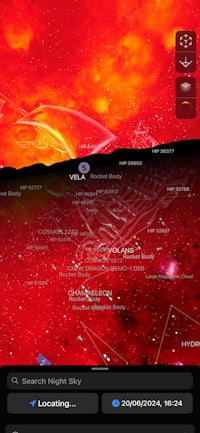 a screenshot of a galaxy map on an iphone