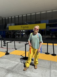 a man is standing on a platform