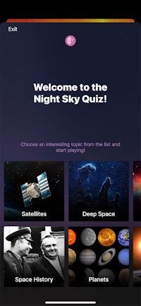 the night sky quiz - screenshot