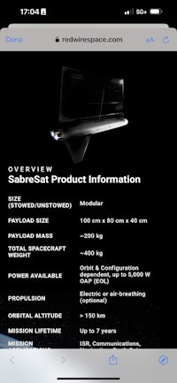 a screenshot of the sabrecast product page on an iphone