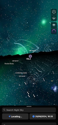 a screenshot of a space map on an iphone