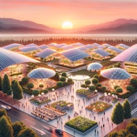 an artist's rendering of a futuristic city