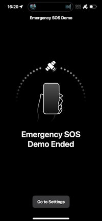 an iphone with the text emergency sos demo ended