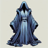 a star wars character in a blue robe