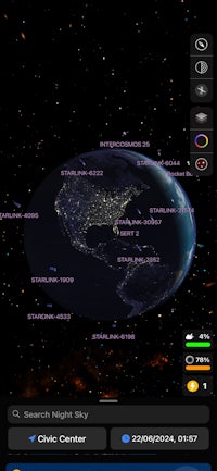 a screenshot of a space map showing the earth and other planets